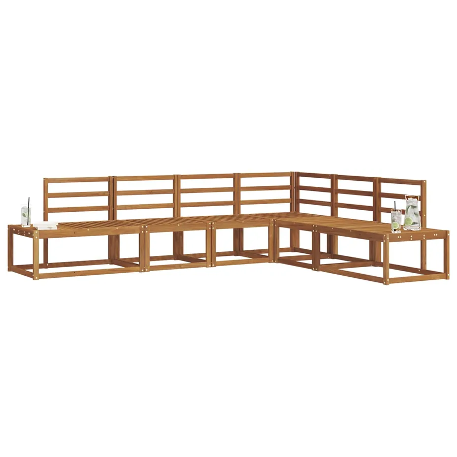 Ensemble de canapés d'extérieur 6 Pièce Naturel - 3
