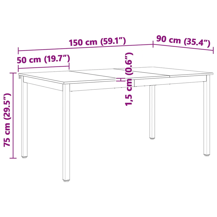 Table de salle à manger / Table de repas Naturel - 11