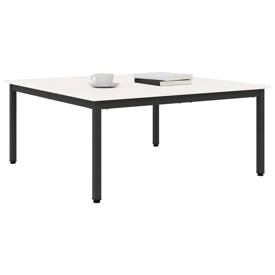 Table basse Blanc 100 x 100 x 45 cm Bois de pin massif - 3
