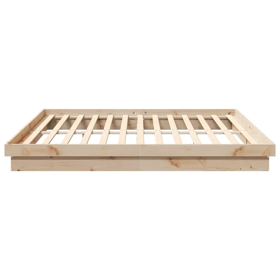 Cadre de lit Naturel 200 x 200 cm Pin massif - 5