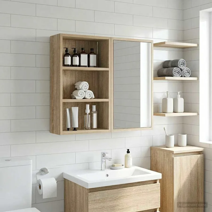 Armoire murale de salle de bain Chêne Sonoma 40 x 16 x 62,5 cm - 4