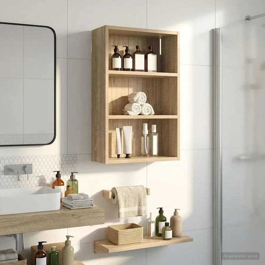 Armoire murale de salle de bain Chêne Sonoma 40 x 16 x 62,5 cm - 5