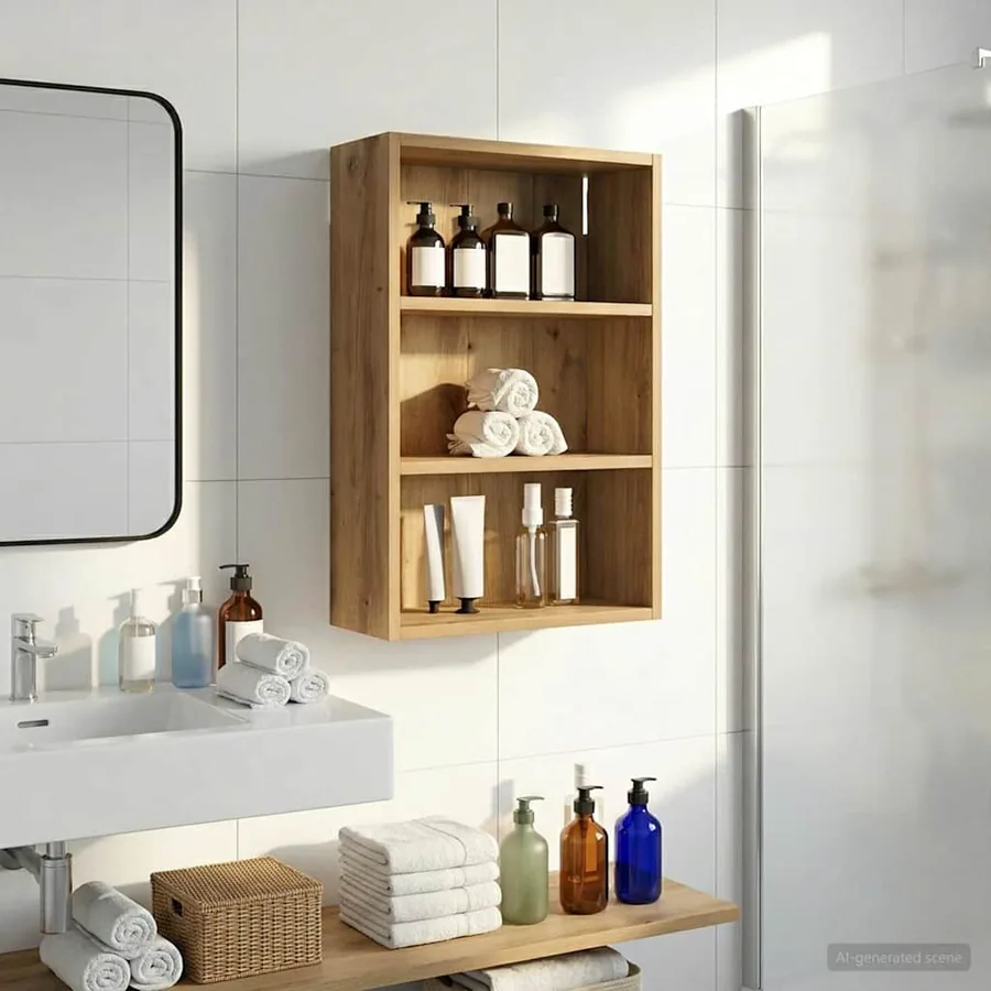 Armoire murale de salle de bain Chêne artisanal