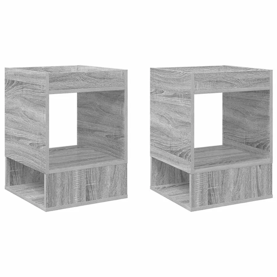 Table d'appoint 2 pcs Gris Sonoma 40 x 40 x 56 cm - 2