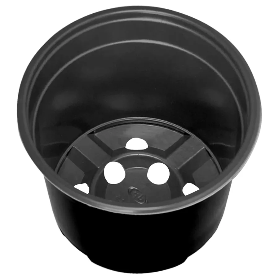 Pot à fleurs rond 50 pcs Noir Ø 10 x 8 cm Plastique - 6