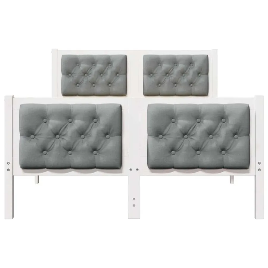 Cadre de lit Gris clair 135 x 190 cm Pin massif - 5