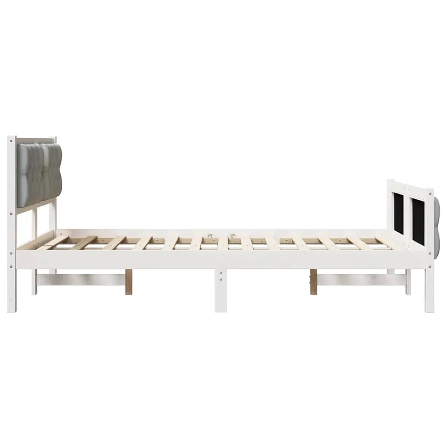 Cadre de lit Gris clair 135 x 190 cm Pin massif - 6