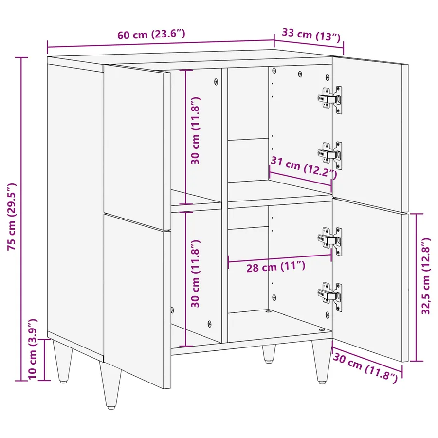 Armoires de rangement avec porte Multicolore 60 x 33,5 x 75 cm - 11