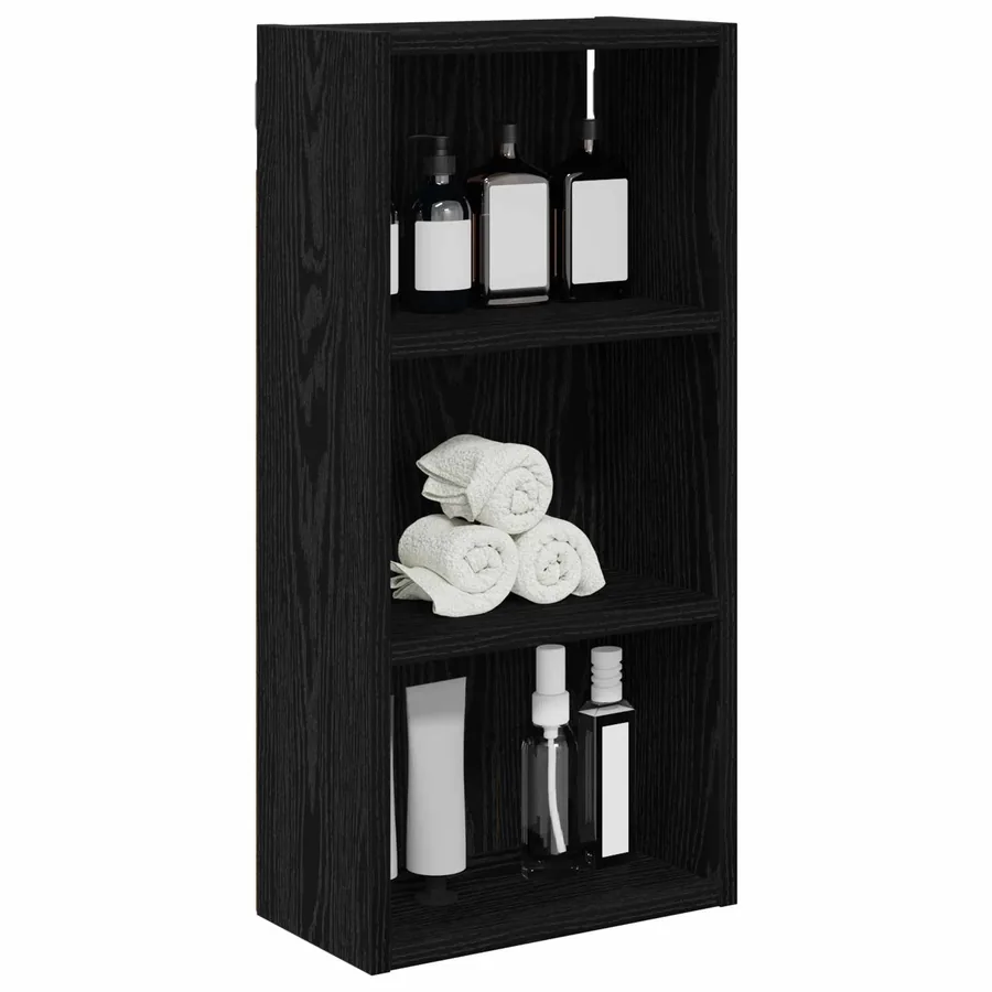 Armoire murale de salle de bain Chêne Noir 30 x 16 x 62,5 cm - 3