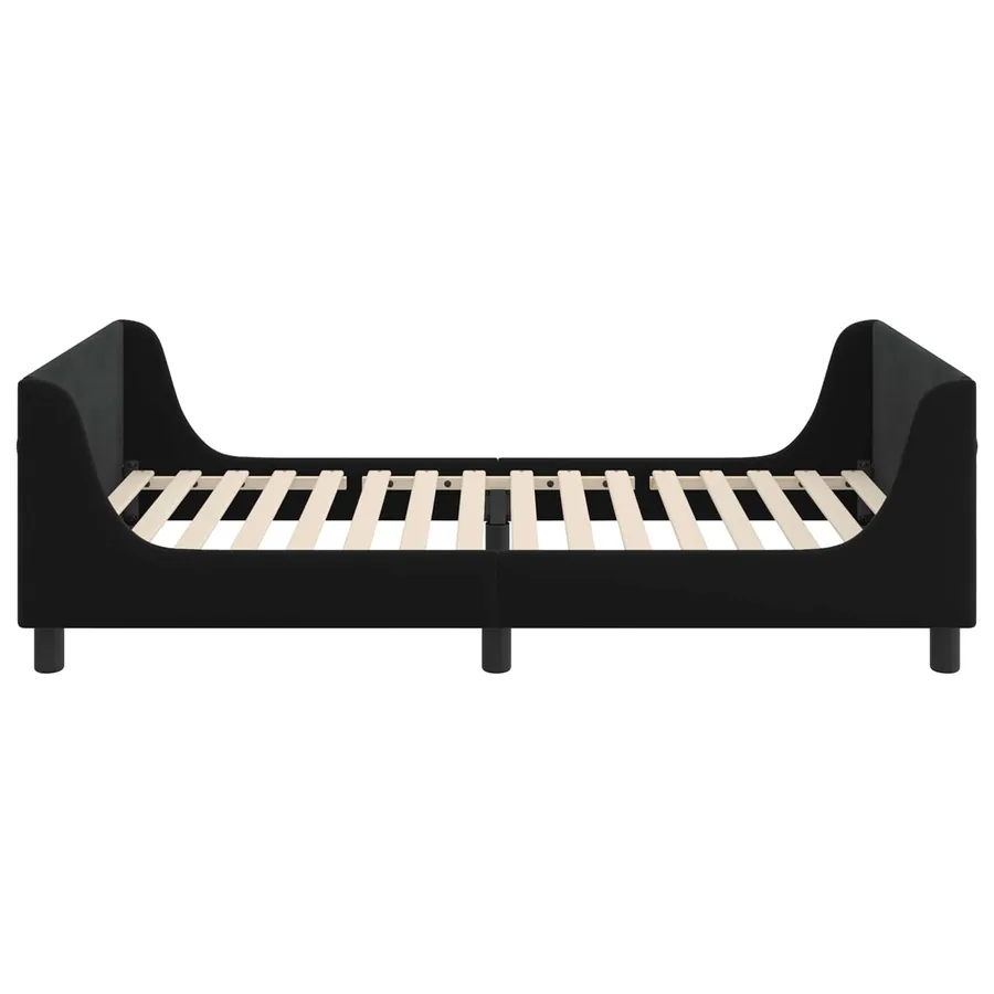 Cadre de lit pour enfants avec tête de lit Noir 90 x 190 cm - 6