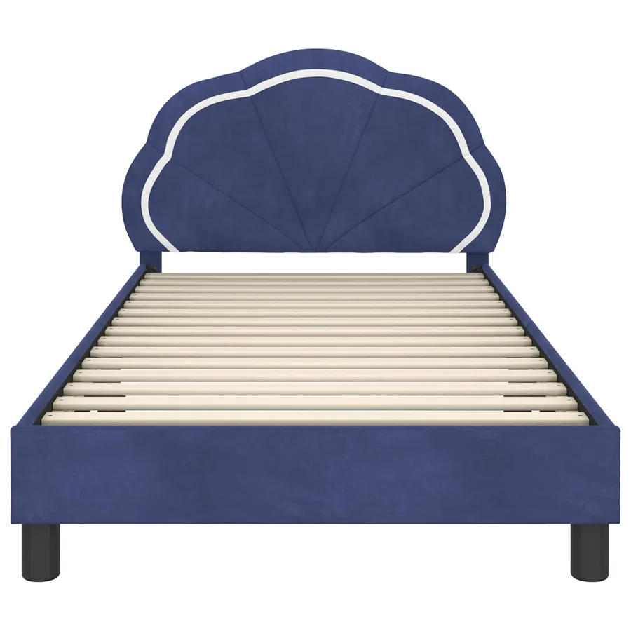 Cadre de lit pour enfants avec tête de lit Bleu police Velours - 5