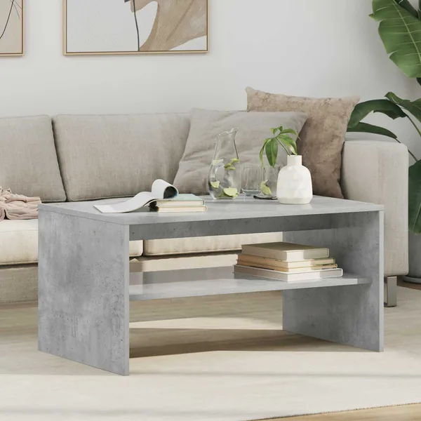 Table basse Gris béton 80 x 50 x 40 cm Bois d'ingénierie