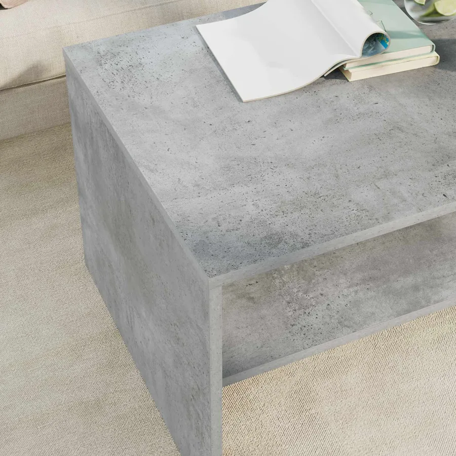 Table basse Gris béton 80 x 50 x 40 cm Bois d'ingénierie - 4