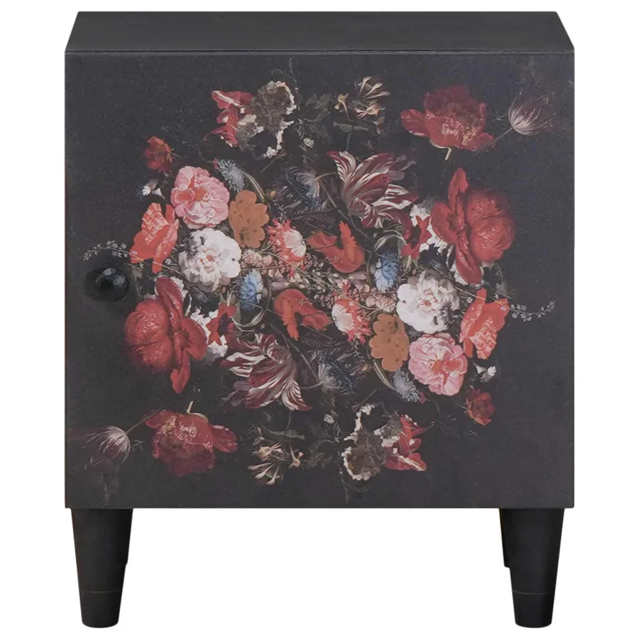 Cabinet de chevet avec porte Noir 40 x 33 x 46 cm - 3