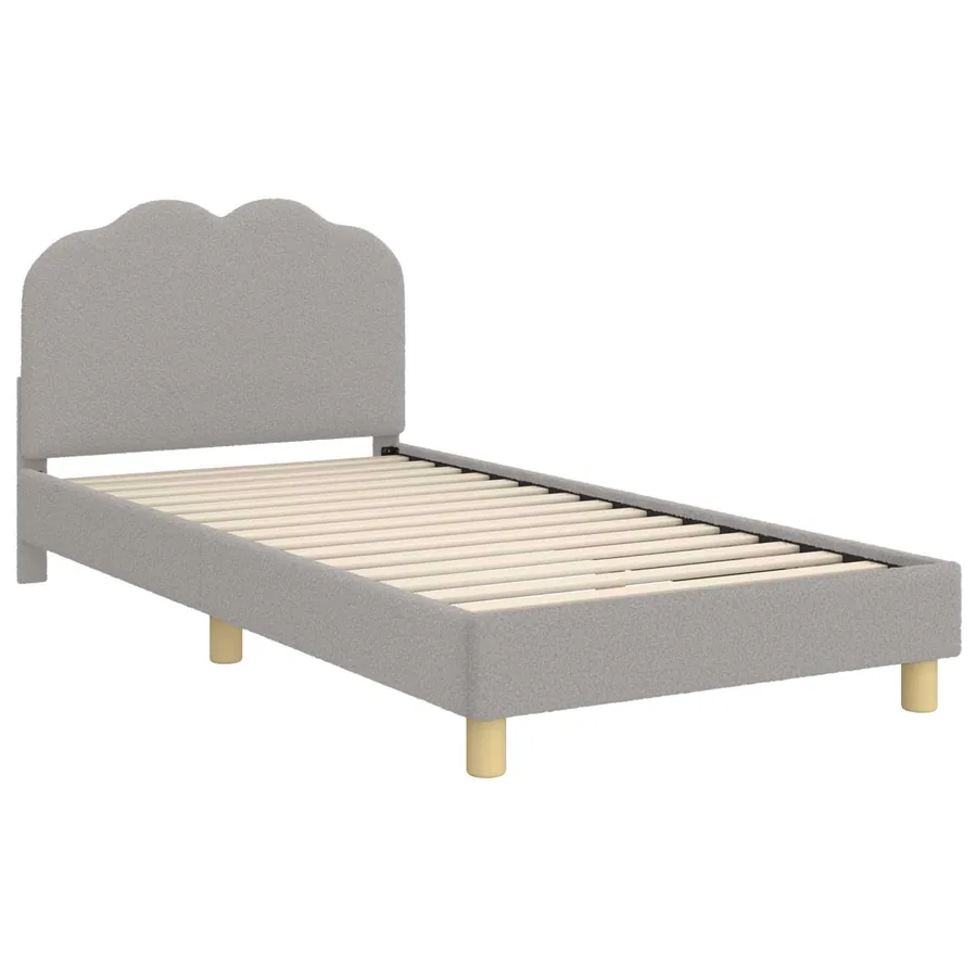 Cadre de lit pour enfants avec tête de lit Gris clair 90x190 cm - 2