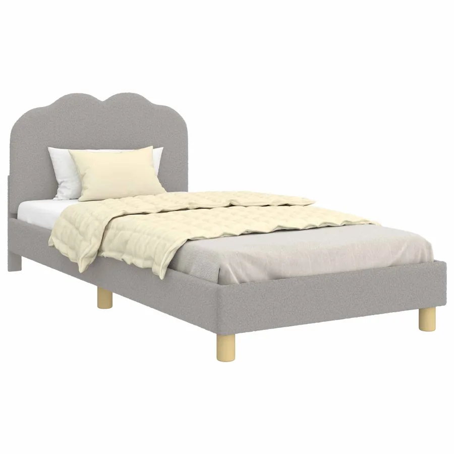 Cadre de lit pour enfants avec tête de lit Gris clair 90x190 cm - 3