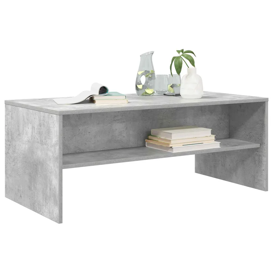 Table basse Gris béton 100 x 50 x 40 cm Bois d'ingénierie - 3