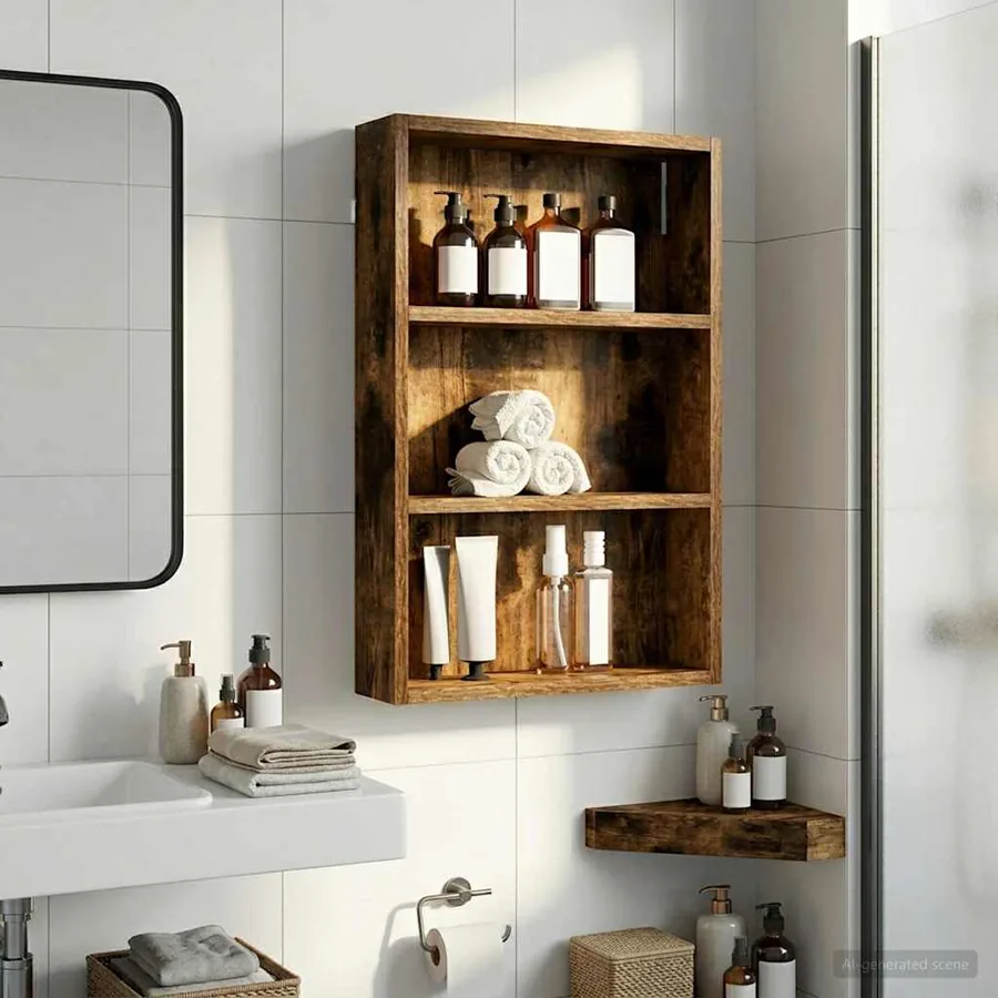 Armoire murale de salle de bain Chêne Fumé 40 x 10 x 60,5 cm
