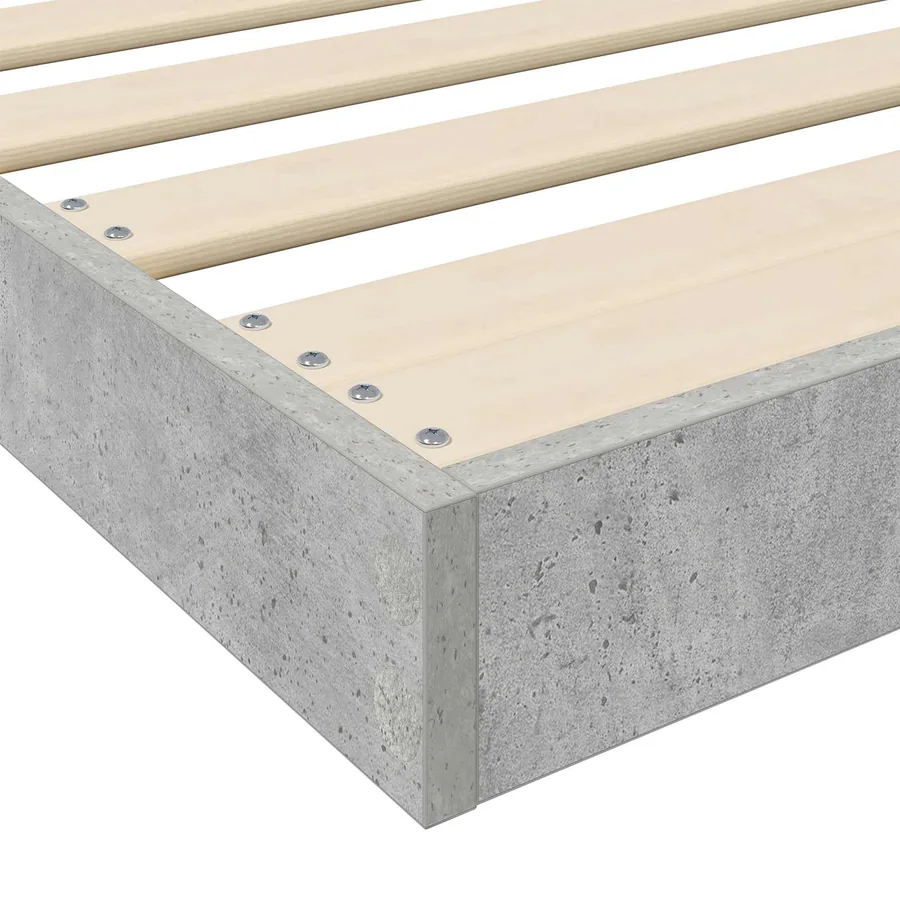 Cadre de lit surélevé Gris béton 80 x 200 cm Bois d'ingénierie - 9