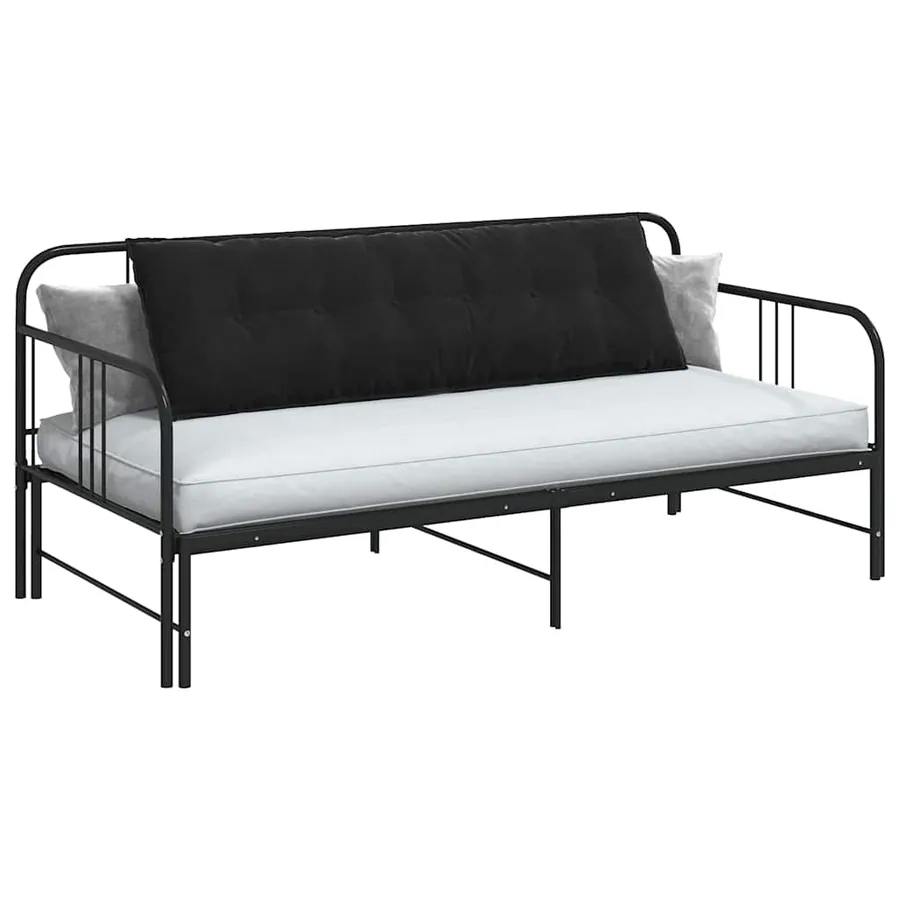 Coussin de Dos Noir 160 x 50 cm Tissu en velours côtelé - 3