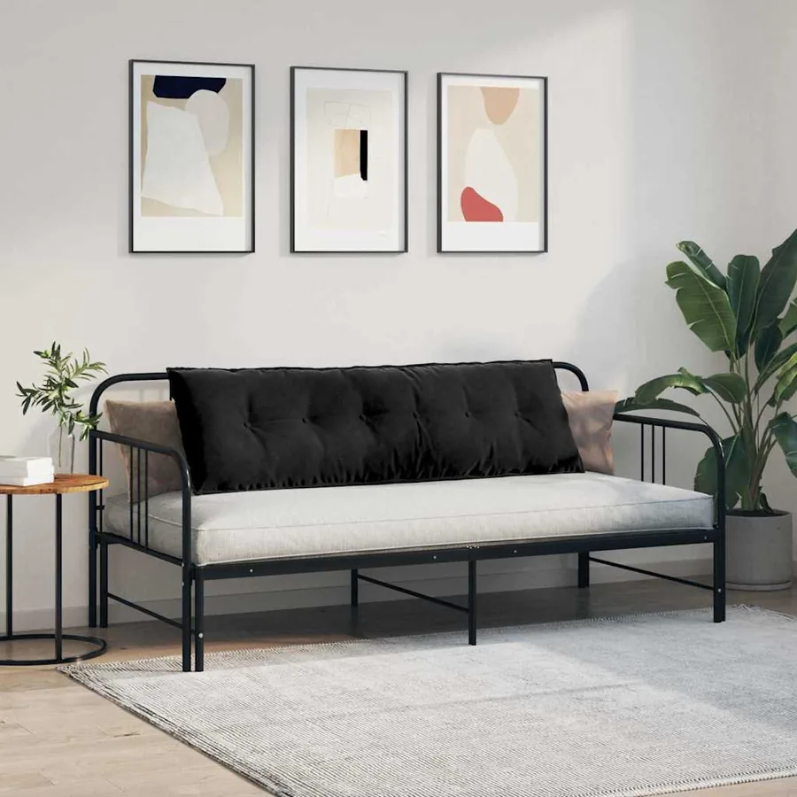 Coussin de Dos Noir 160 x 50 cm Tissu en velours côtelé - 4