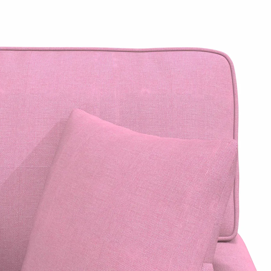 Chaise lounge avec jupe avec coussin 3 pcs Rose tissu - 9