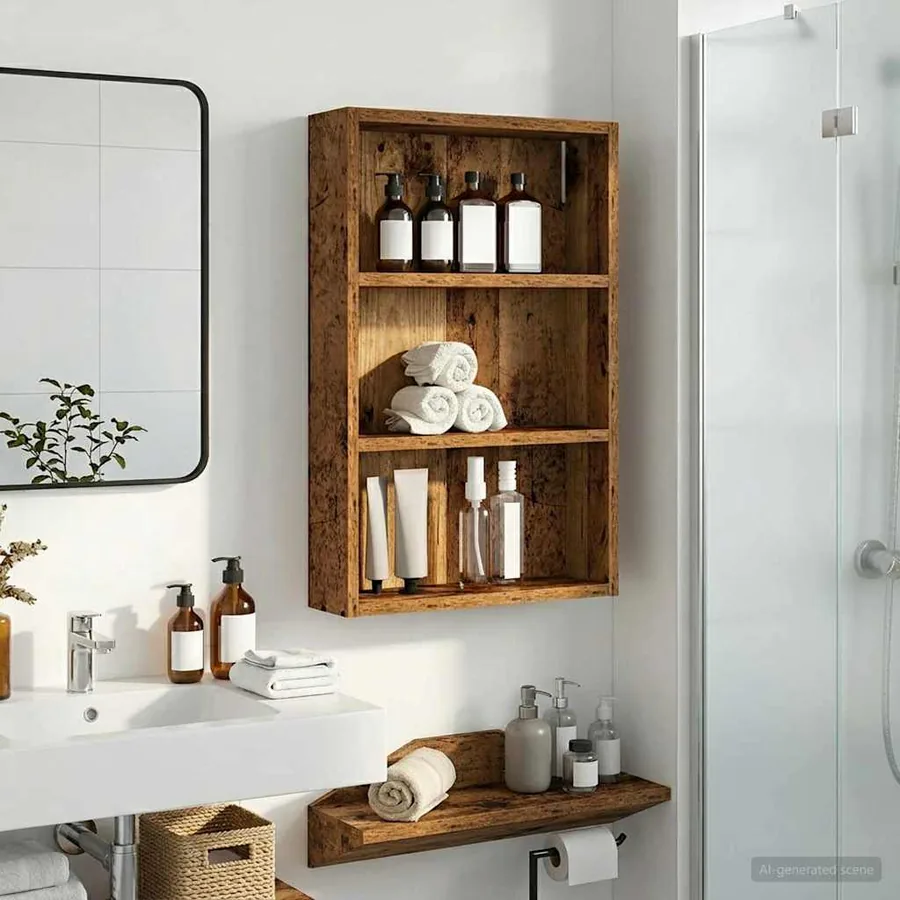 Armoire murale de salle de bain Bois ancien 40 x 10 x 60,5 cm - 5