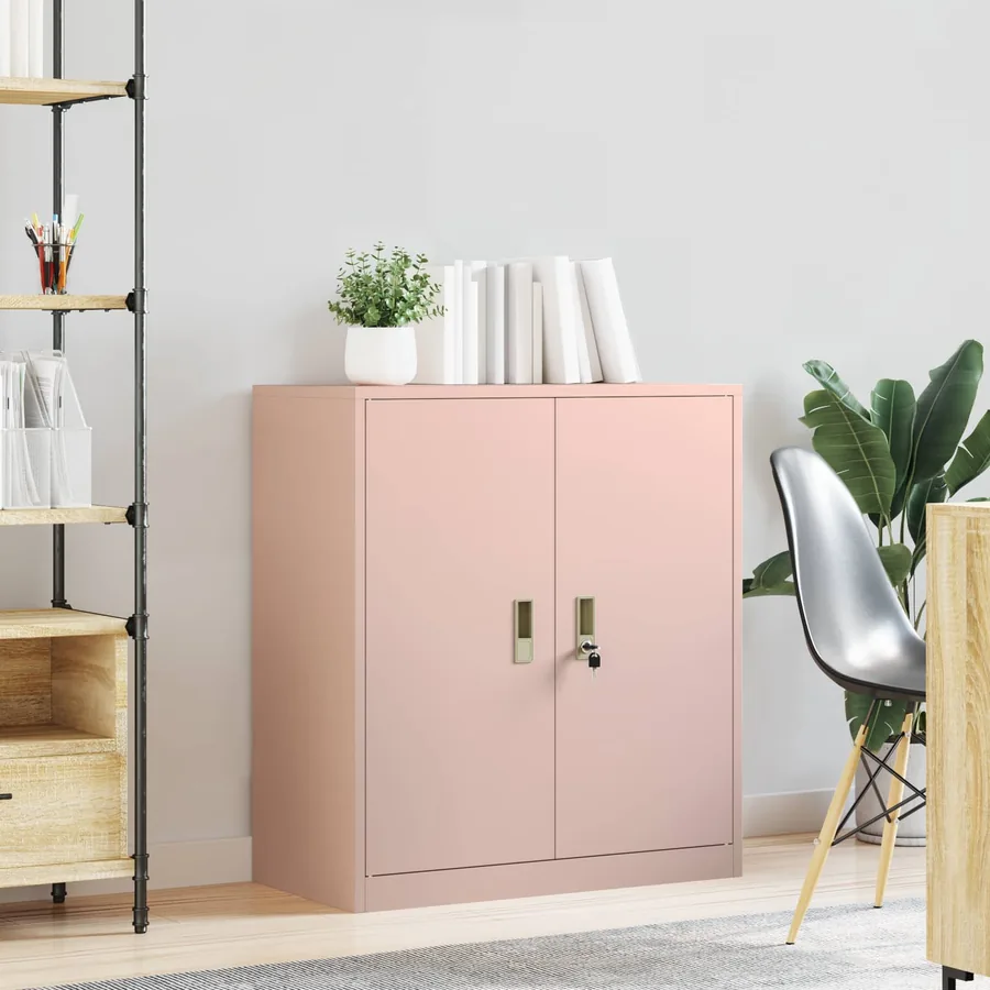 Armoire de rangement Rose 80 x 40 x 90 cm Acier - 4