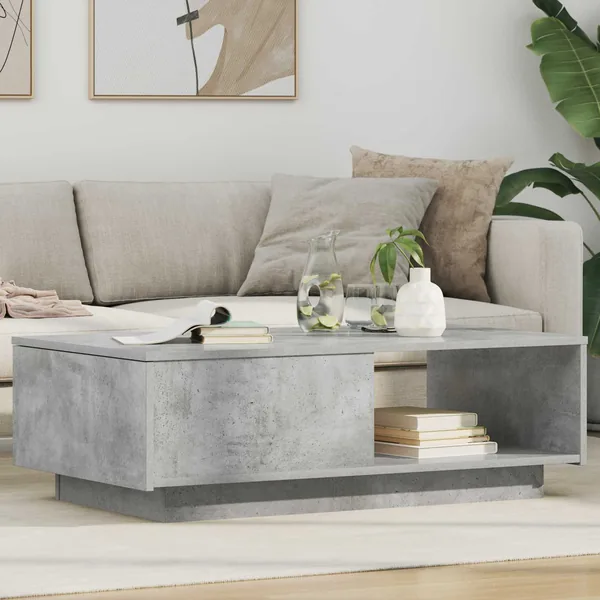 Table basse Gris béton 95 x 55 x 31 cm Bois d'ingénierie