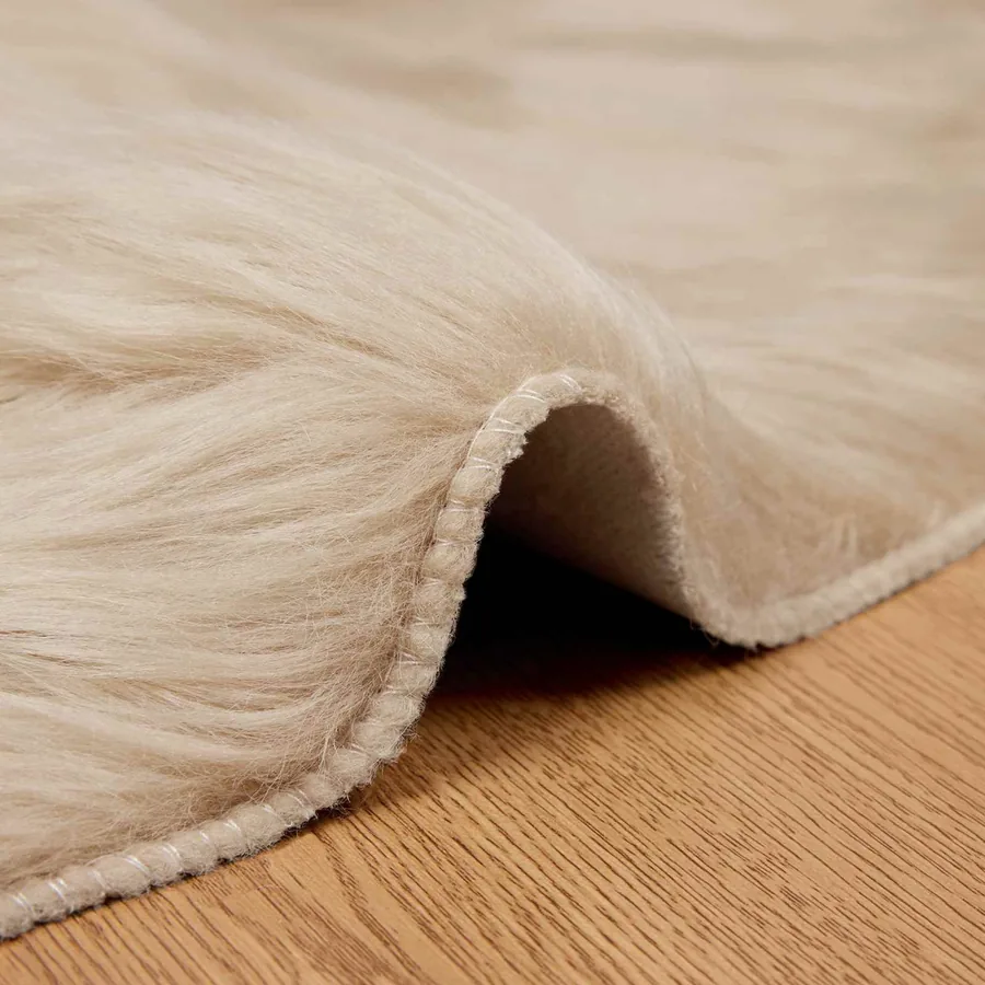 Tapis en fausse TAFALLA Beige Ø 200 cm Polyester - 7