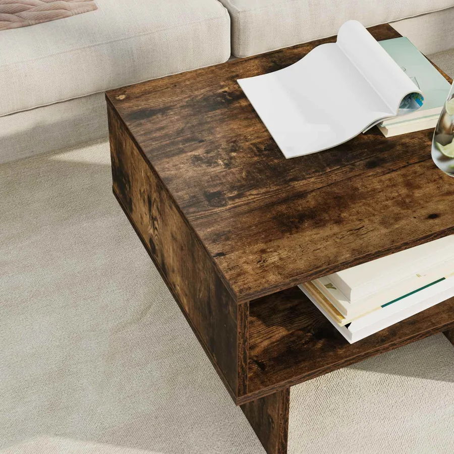 Table basse Chêne fumé 48 x 46 x 35 cm Bois d'ingénierie - 4