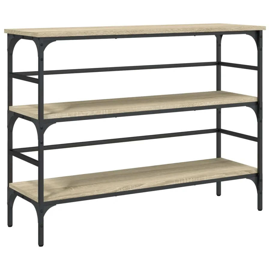 Table console chêne sonoma 100x32x75 cm bois d'ingénierie - 2