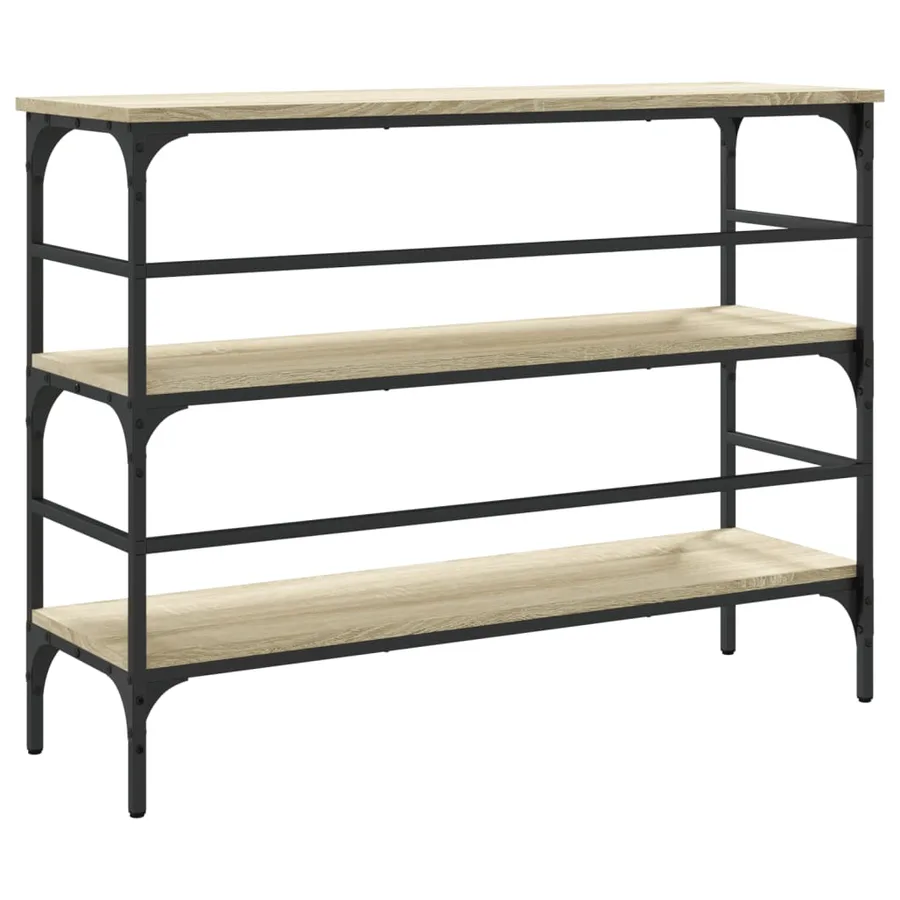 Table console chêne sonoma 100x32x75 cm bois d'ingénierie - 7