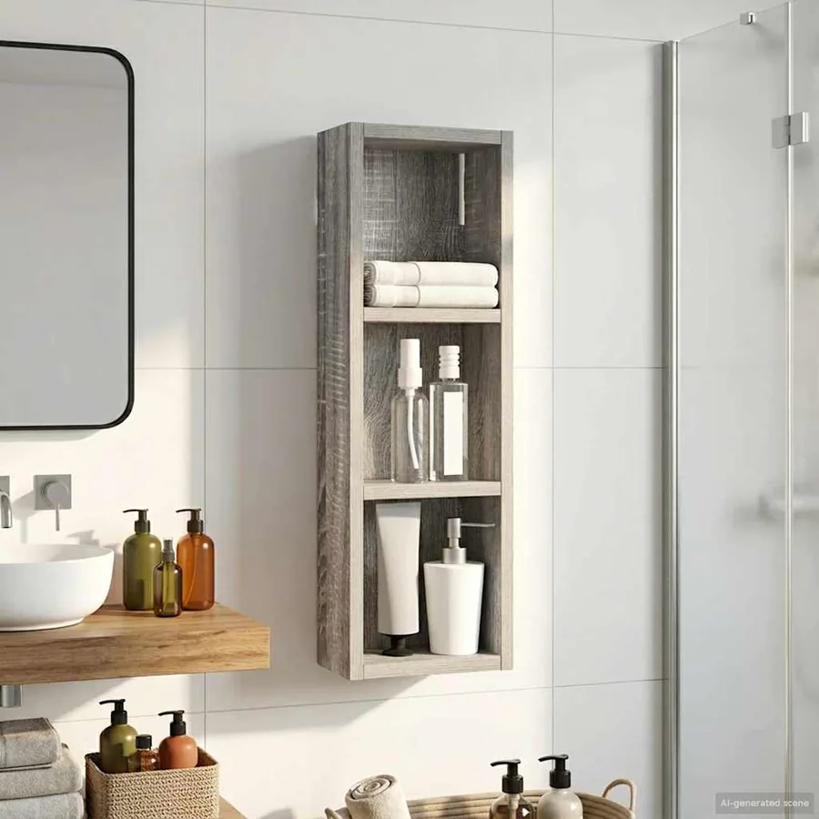 Armoire murale de salle de bain Gris Sonoma 20 x 10 x 60,5 cm - 5