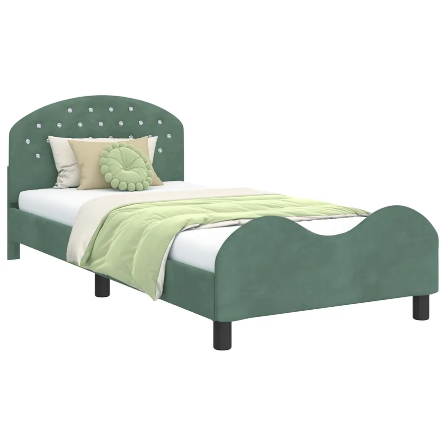 Cadre de lit pour enfants avec tête de lit Vert Mer 90 x 190 cm - 2