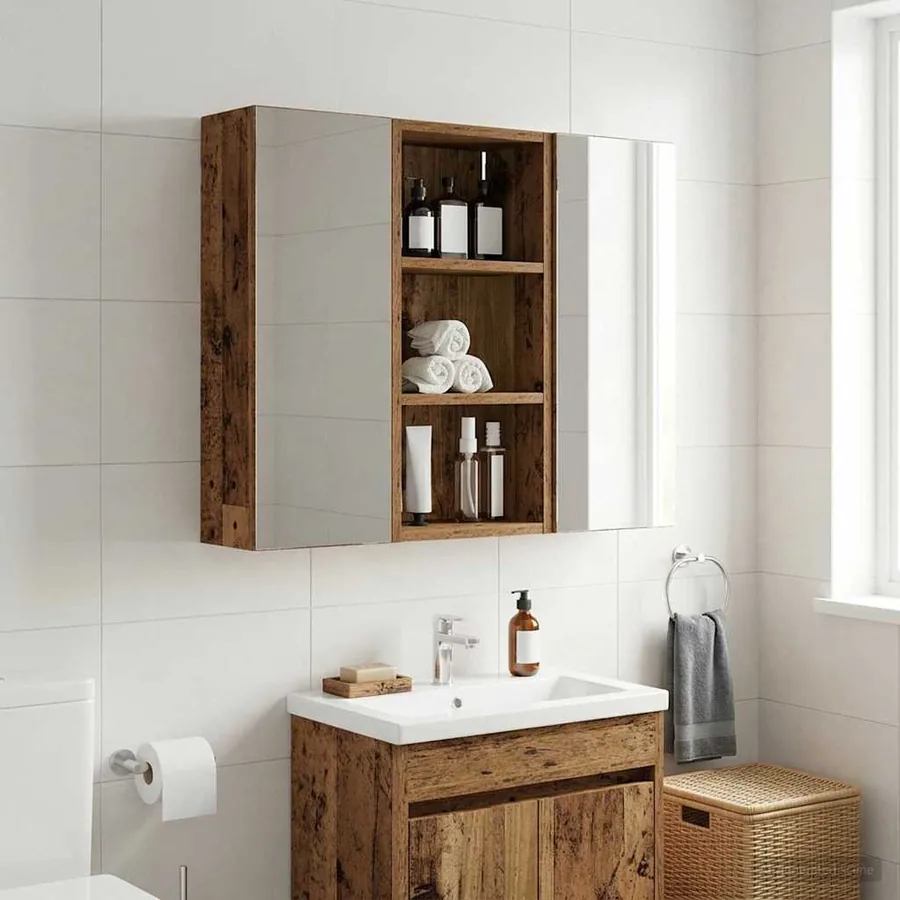 Armoire murale de salle de bain Bois ancien 30 x 16 x 62,5 cm