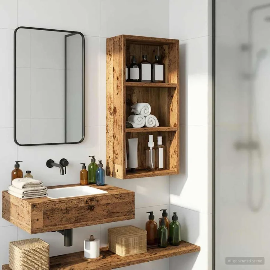 Armoire murale de salle de bain Bois ancien 30 x 16 x 62,5 cm - 5