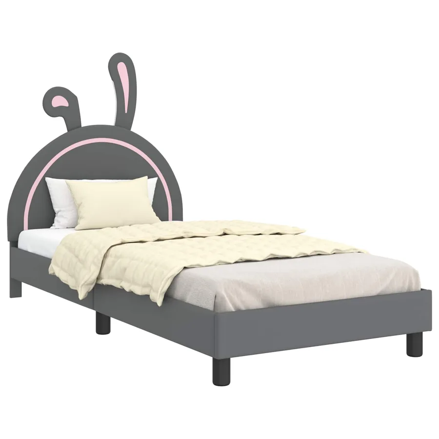 Cadre de lit pour enfants avec tête de lit Gris clair PU - 2
