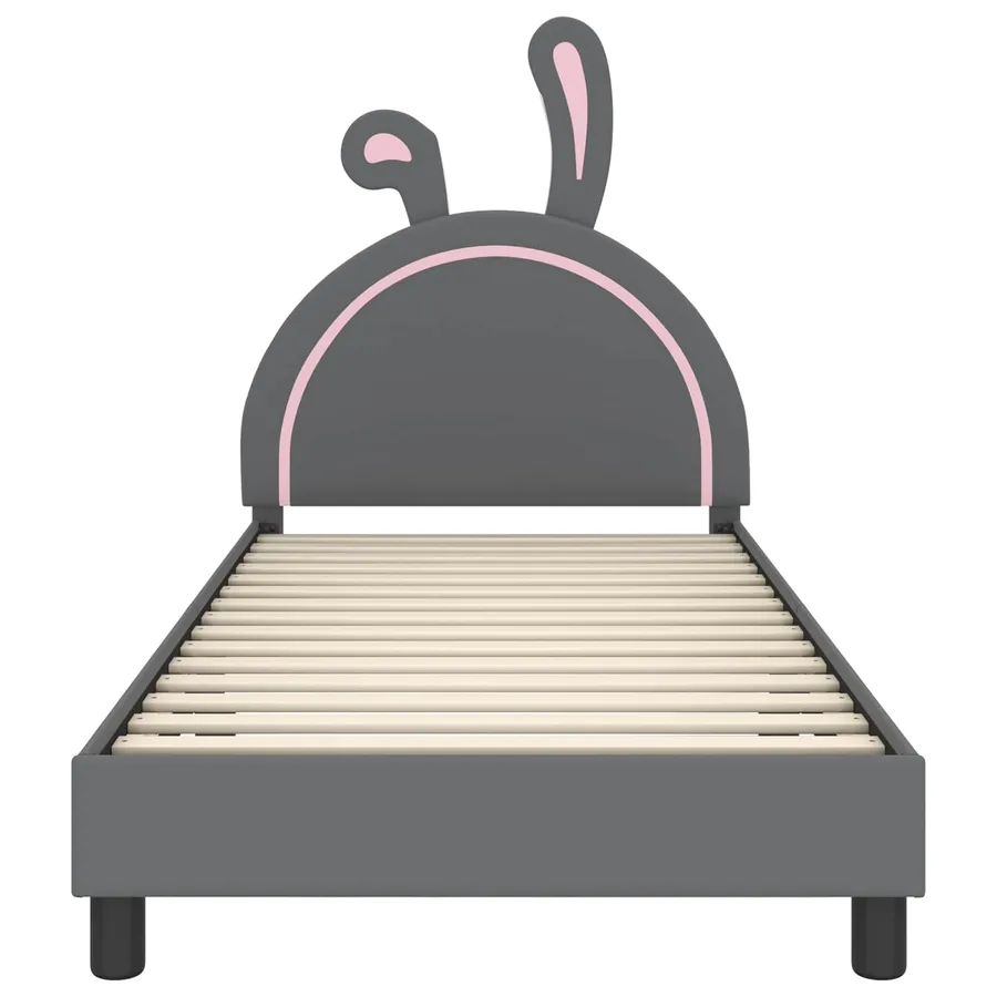 Cadre de lit pour enfants avec tête de lit Gris clair PU - 5