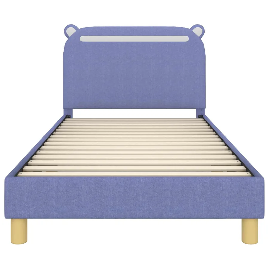 Cadre de lit pour enfants avec tête de lit Bleu denim Tissu - 5