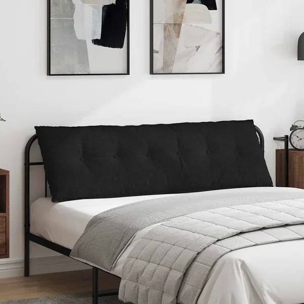 Coussin de Dos Noir 160 x 19 x 50 cm tissu
