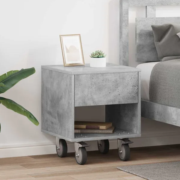 Table de chevet 2 pcs Gris béton 40,5 x 40 x 48 cm