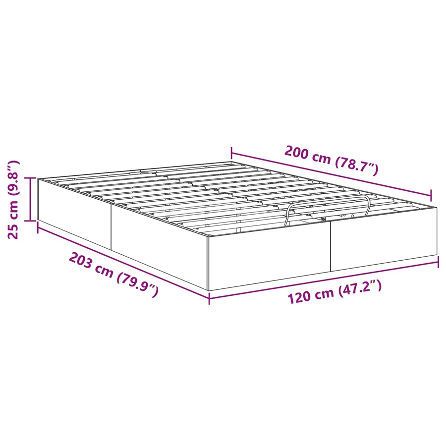 Cadre de lit ottoman avec stockage Chêne Artisanal 120 x 200 cm - 12