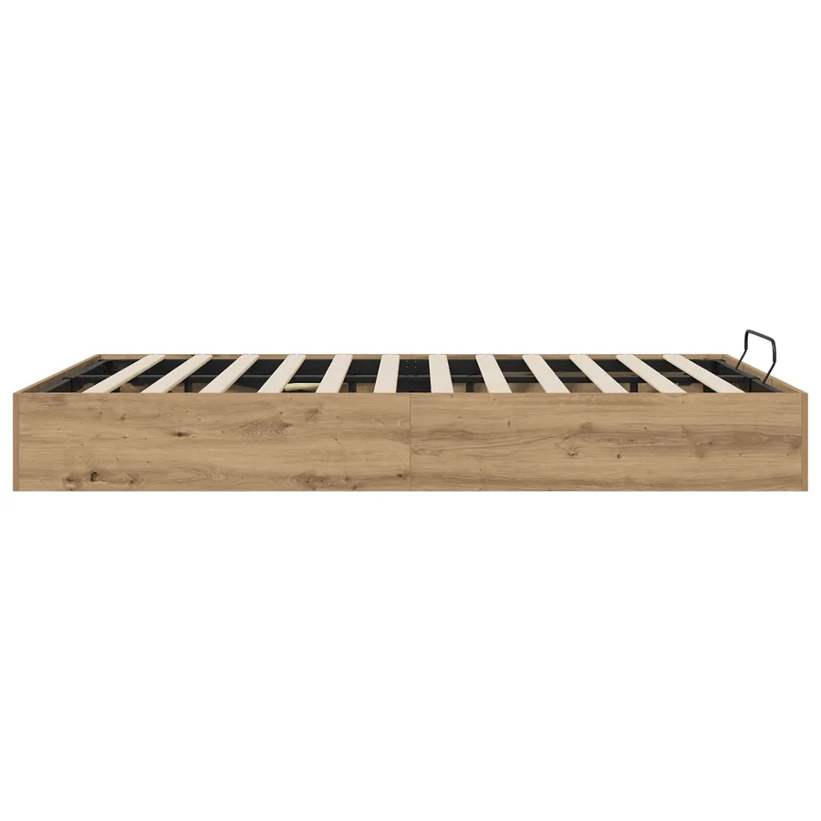Cadre de lit ottoman avec stockage Chêne Artisanal 120 x 200 cm - 6