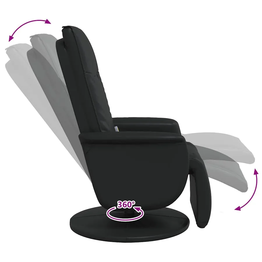 Fauteuil de massage pivotant Noir 71 x 90 x 105 cm Simili cuir - 10