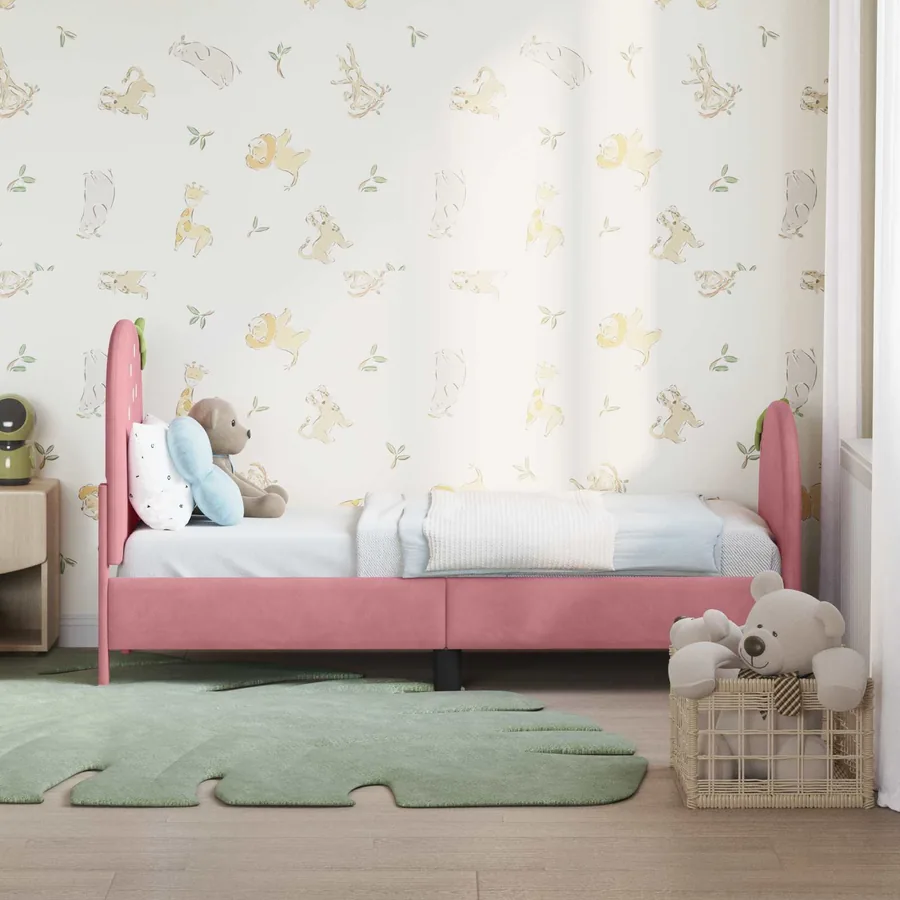 Cadre de lit pour tout-petit avec tête de lit Rose 70 x 140 cm - 3