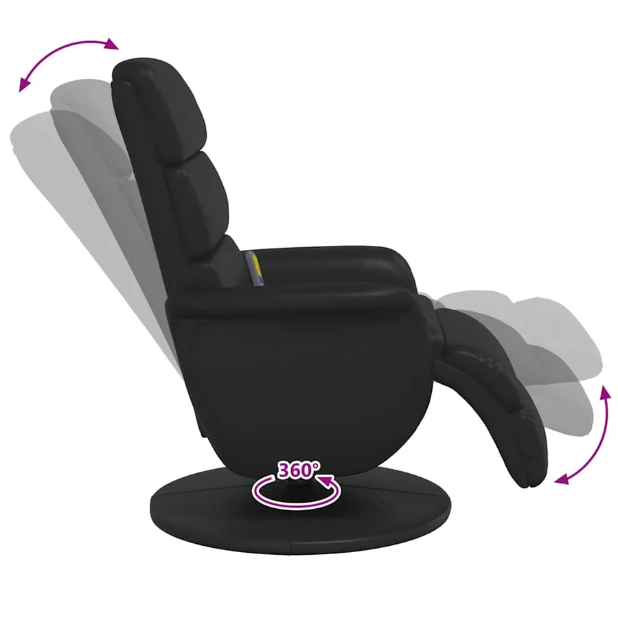 Fauteuil de massage inclinable Noir 71 x 98 x 106 cm - 10