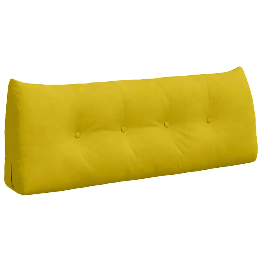 Coussin de Dos Jaune 120 x 24 x 50 cm Velours - 2