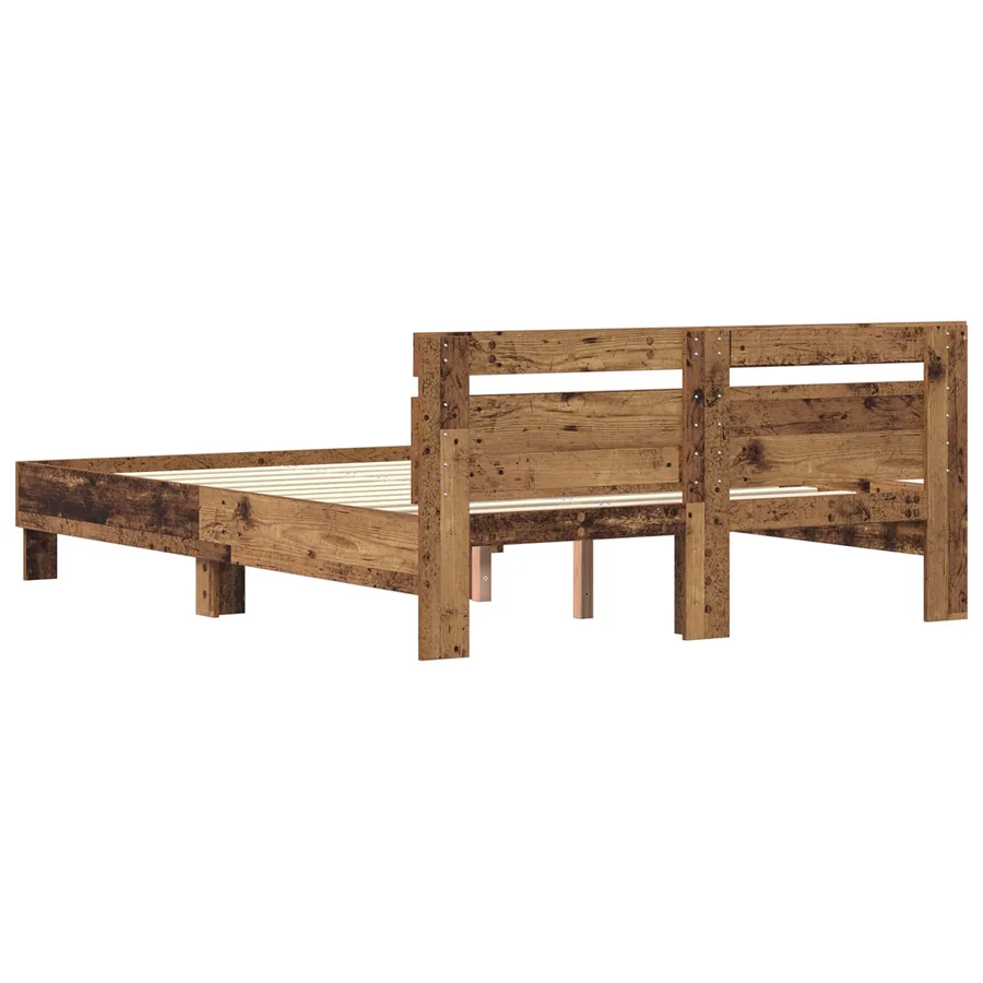Cadre de lit Bois ancien 140 x 200 cm Bois d'ingénierie - 6