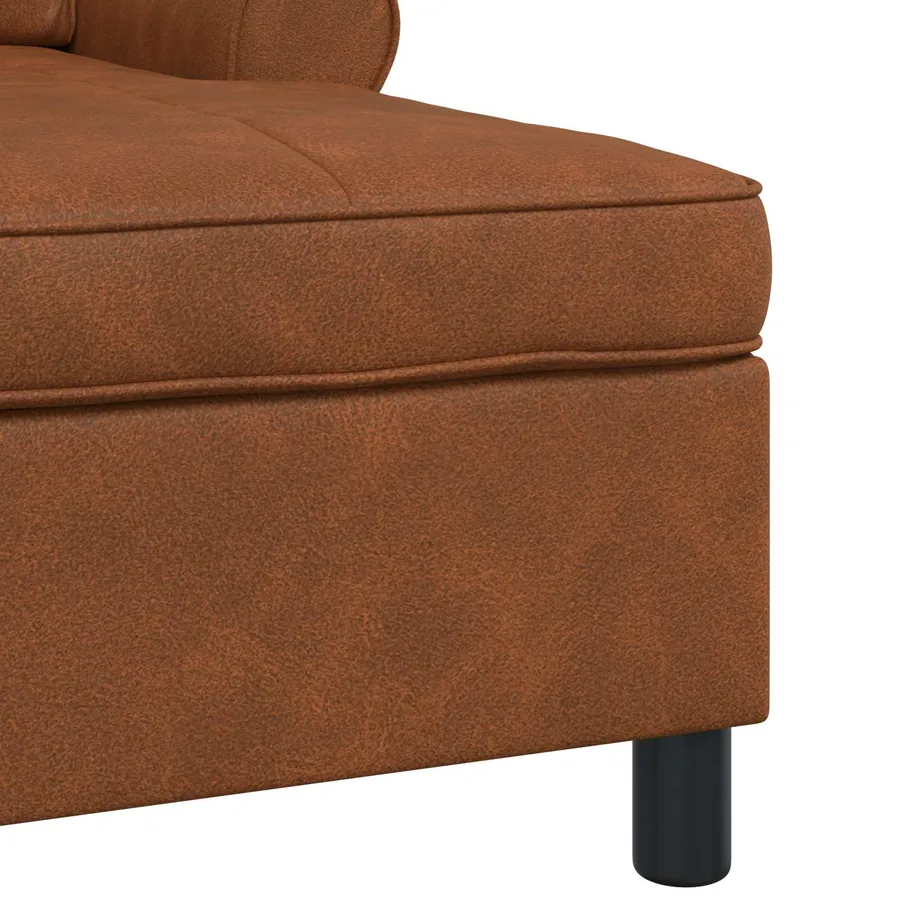 Chaise longue avec coussin Marron 91 x 157 x 91 cm Simili cuir - 7